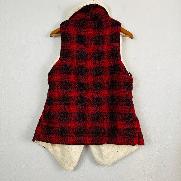 NEW! A Odiva Sleeveless Waterfall Faux Shearling Vest Jacket - L - Picture 3 of 4